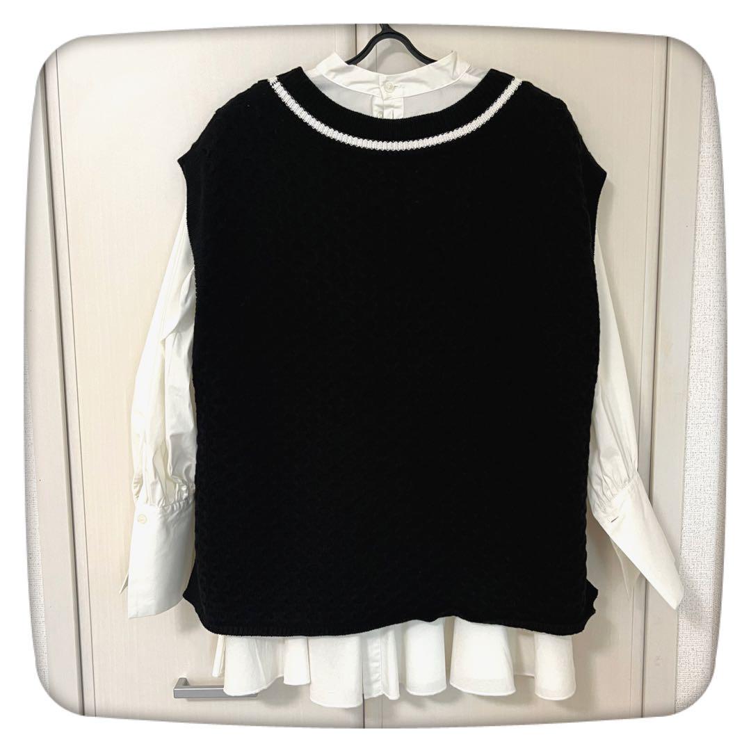 Ameri アメリ　FLARE SHIRT WITH VEST チルデンベスト