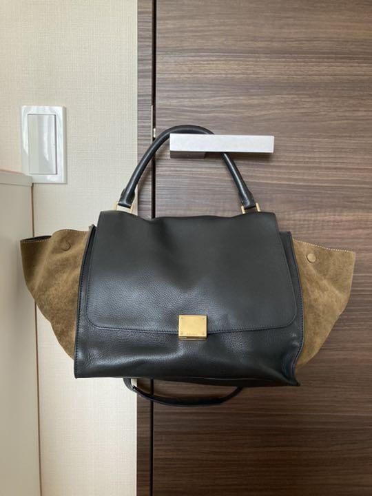 グレイ系高速配送 【正規品/新宿伊勢丹購入/カード付】セリーヌCELINE 掃売り切りセール 付き ショルダー ハンドバッグ セリーヌトラペーズ CELINE ハンドバッグ