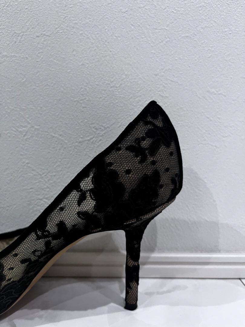 JIMMY CHOO ブラック レース パンプス