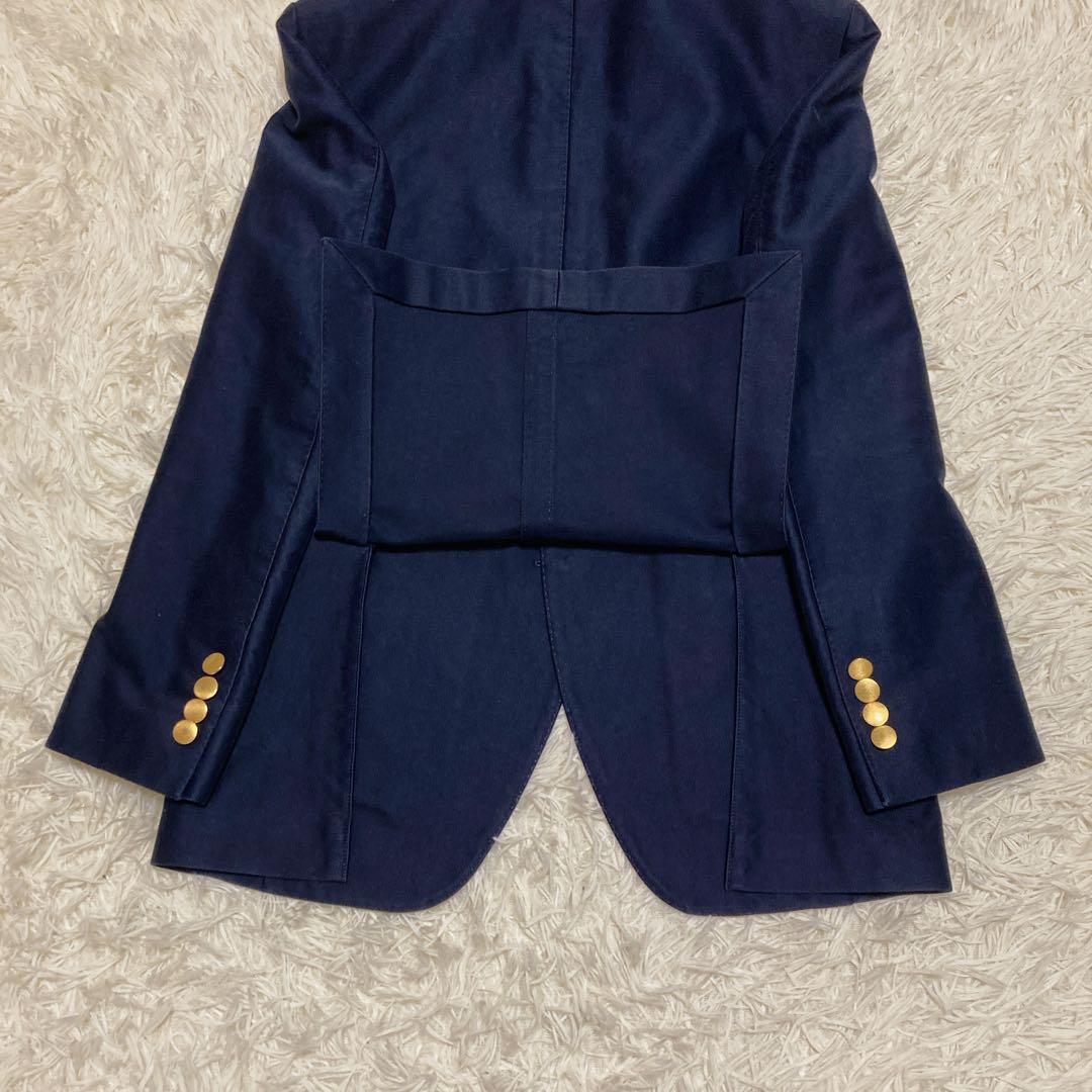 美品✨トゥモローランド　紺ブレ　M 硬めのしっかり綿生地　金ボタン　段帰り3B