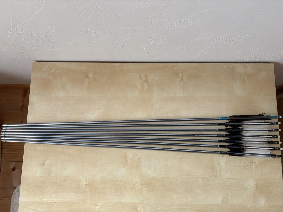 弓道 矢 EASTON XX75-2015 6本＋巻藁矢＋矢筒 ノック1本破損