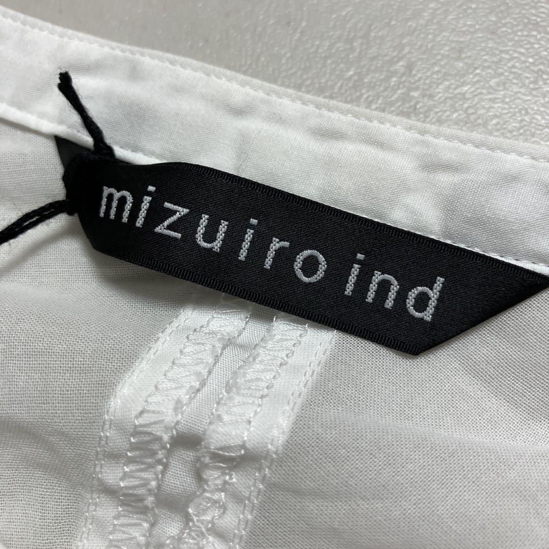新品 mizuiroind 日本製 スタンドカラーブラウス