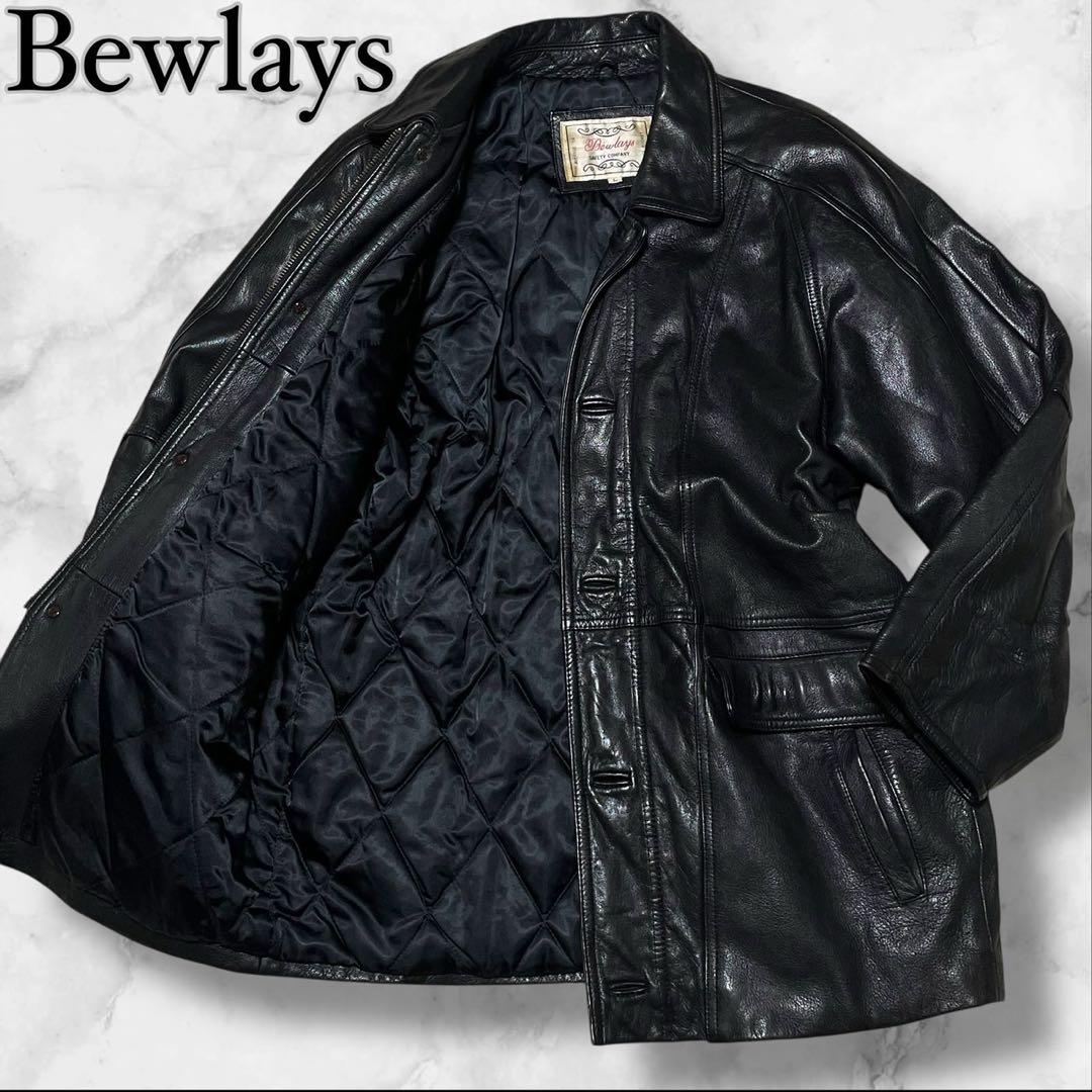 ビューリーズ ゴートレザー コート ブラック サイズL