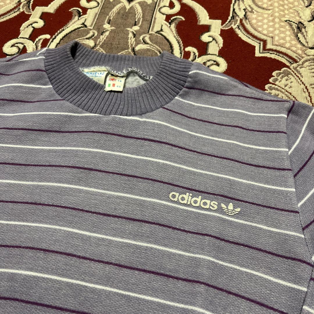 トップス 70s vintage adidas boarder design knit