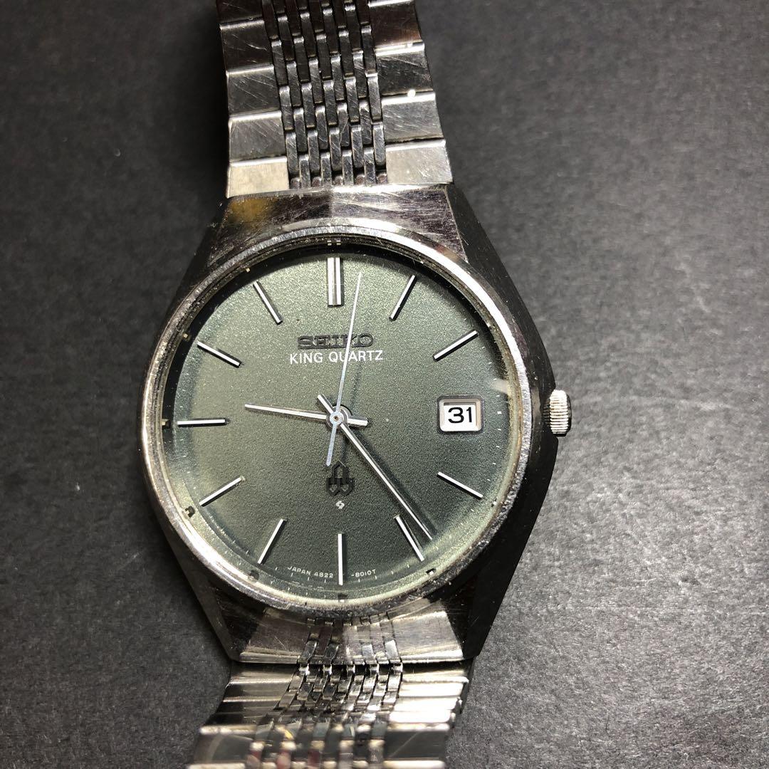 11618 SEIKO キングクォーツ 4822-8010G 文字盤グリーン稼働