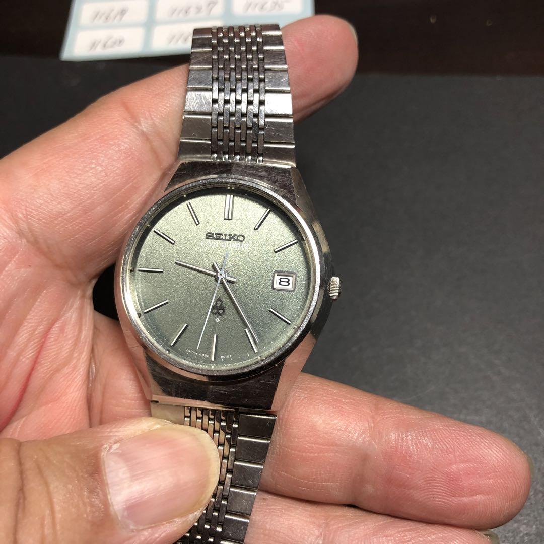 11618 SEIKO キングクォーツ 4822-8010G 文字盤グリーン稼働