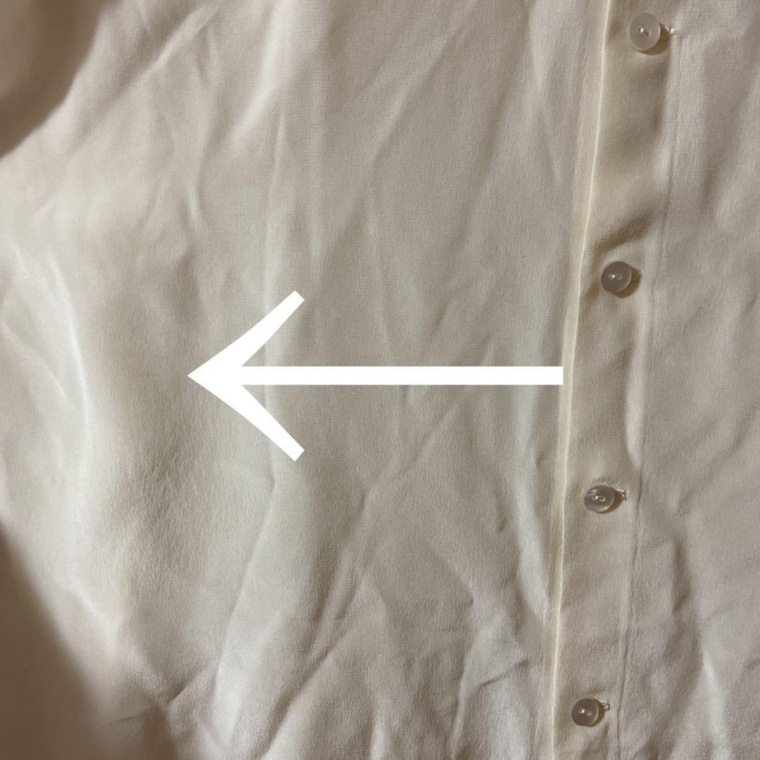 HANAE MORI/シルク刺繍ブラウス/ヴィンテージ/キナリ/絹100%/9号
