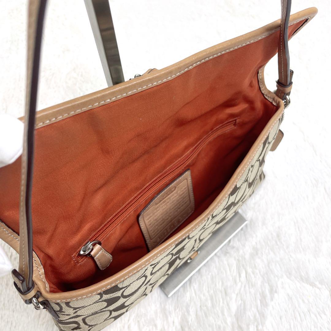 COACH コーチ　アクセサリーポーチ ベージュ　シグネチャー　6348