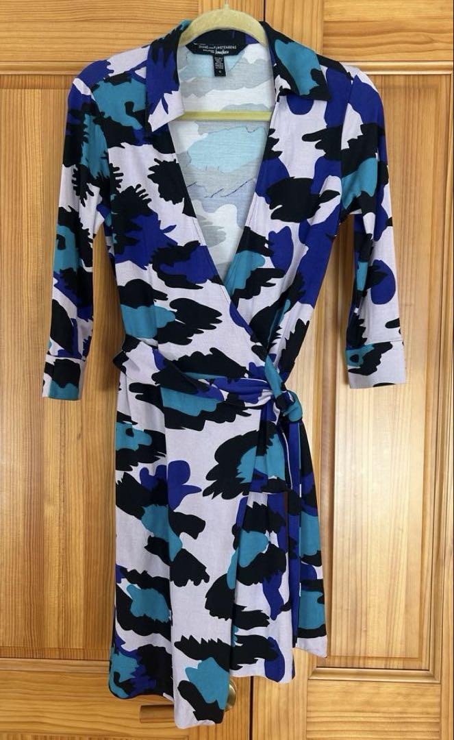 【Diane von Furstenberg 】シルクラップワンピース 10号