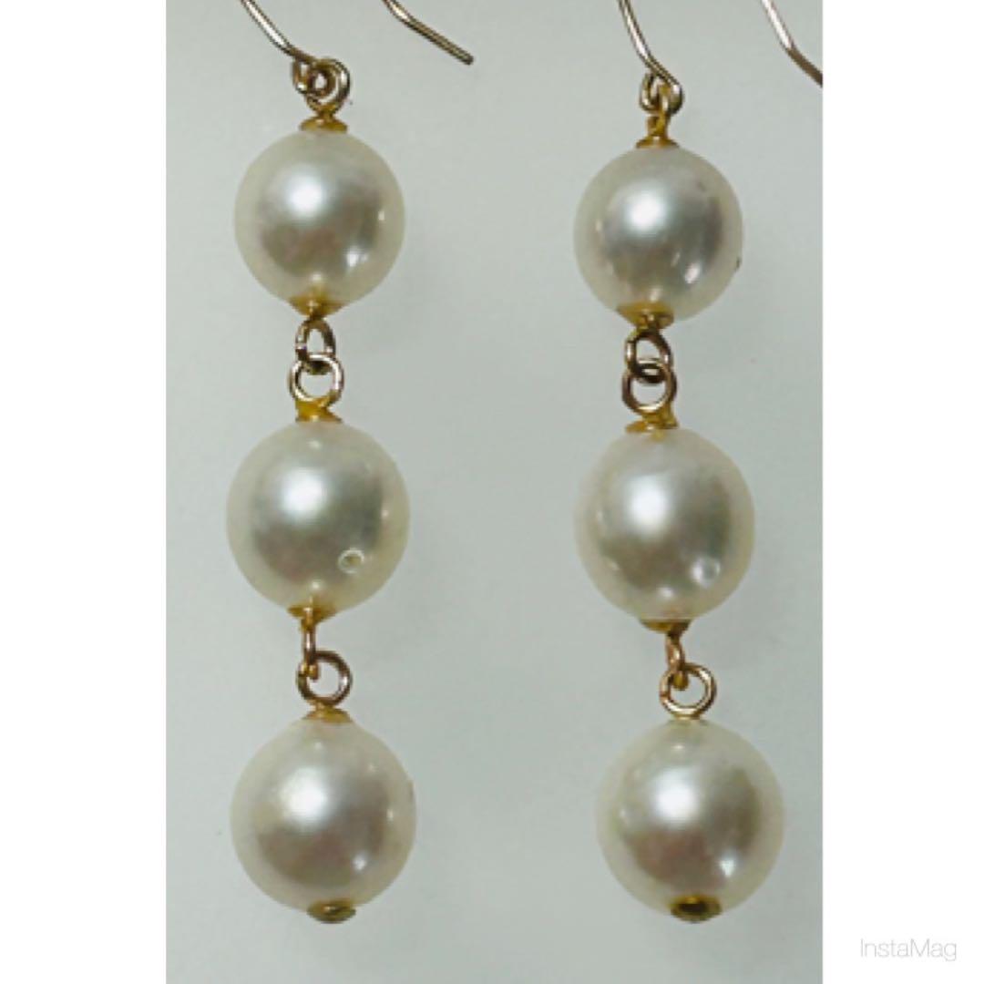 (M0826-1)K10,18PG南洋真珠アメリカンピアス　宝石