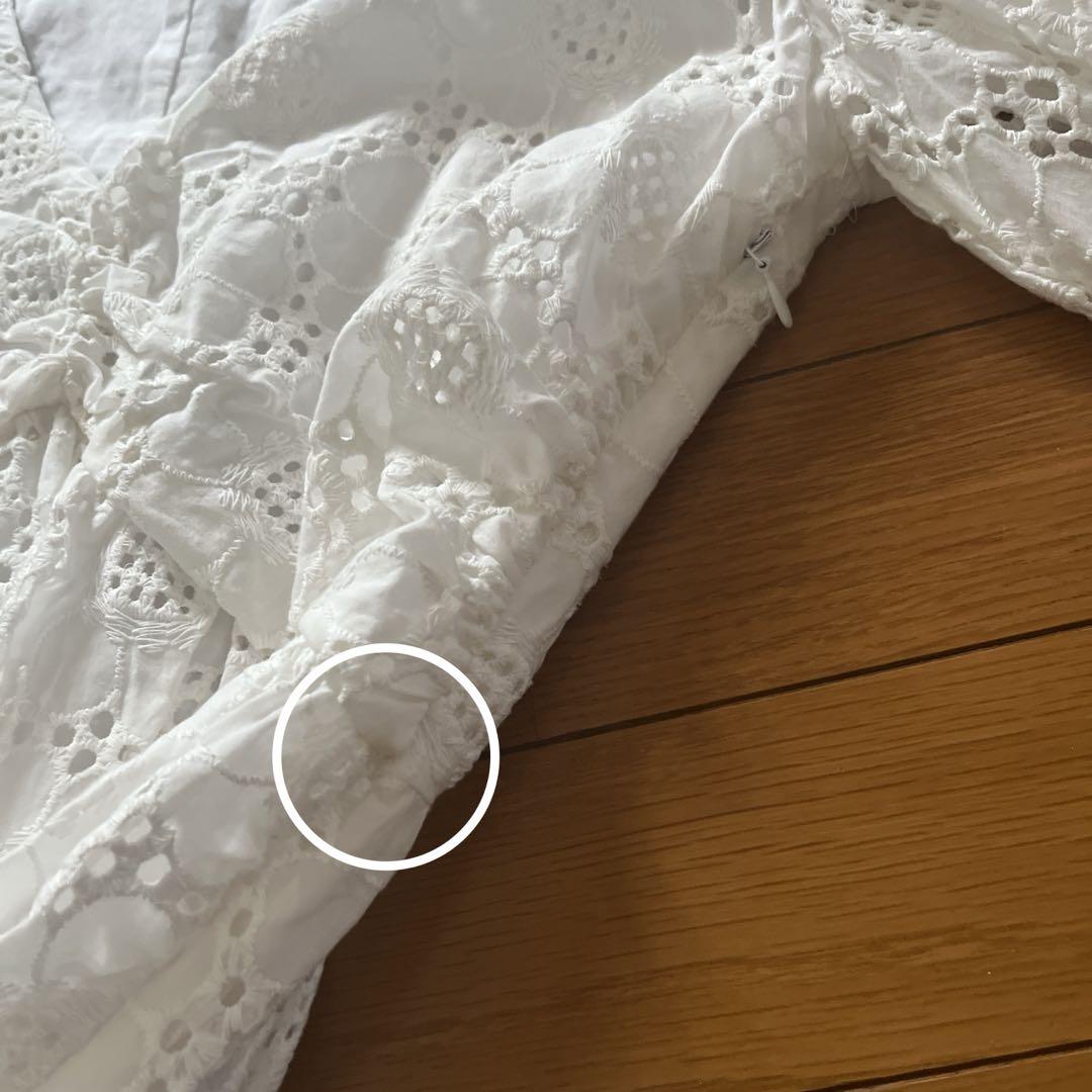 ZARA ホワイト フラワー柄レース ロングワンピース L - メルカリ