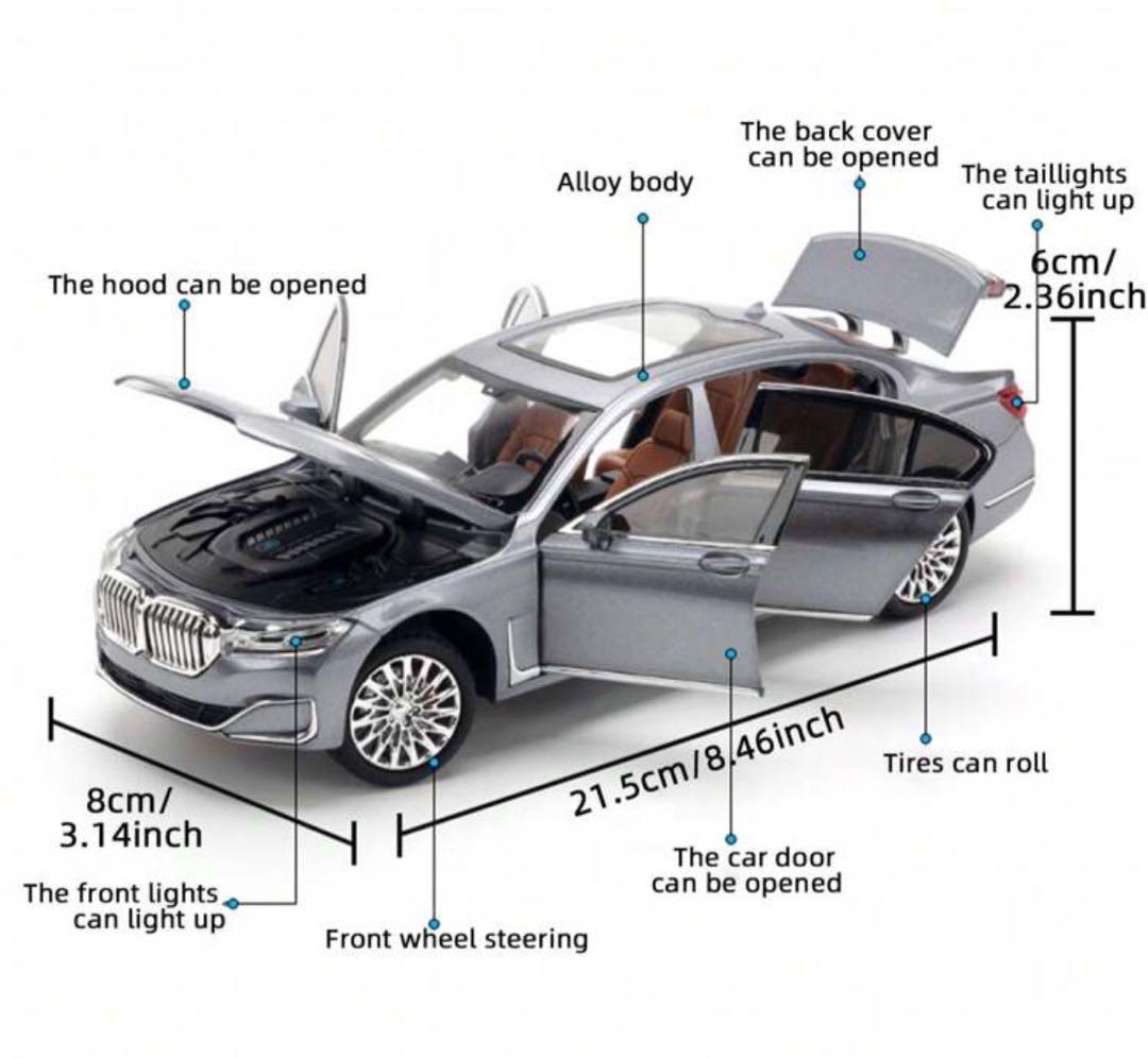 BMW 7シリーズ ミニカー ブラック、 シルバー