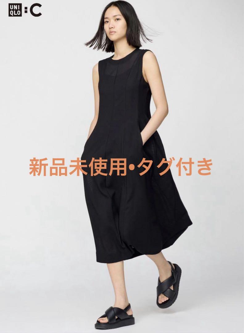 UNIQLO C メッシュワンピースノースリーブ ブラック