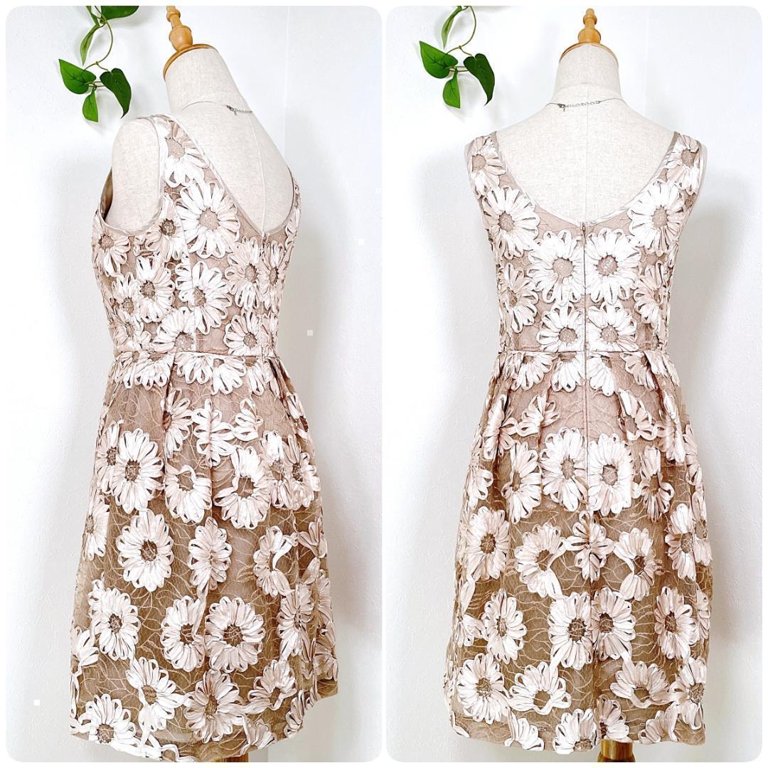 ✨極美品・高級✨ グレースクラス 花柄 総柄 ワンピース ドレス レース 36