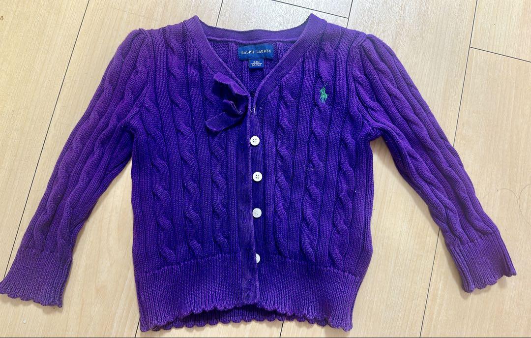 Ralph Lauren 紫 カーディガン 24M - メルカリ