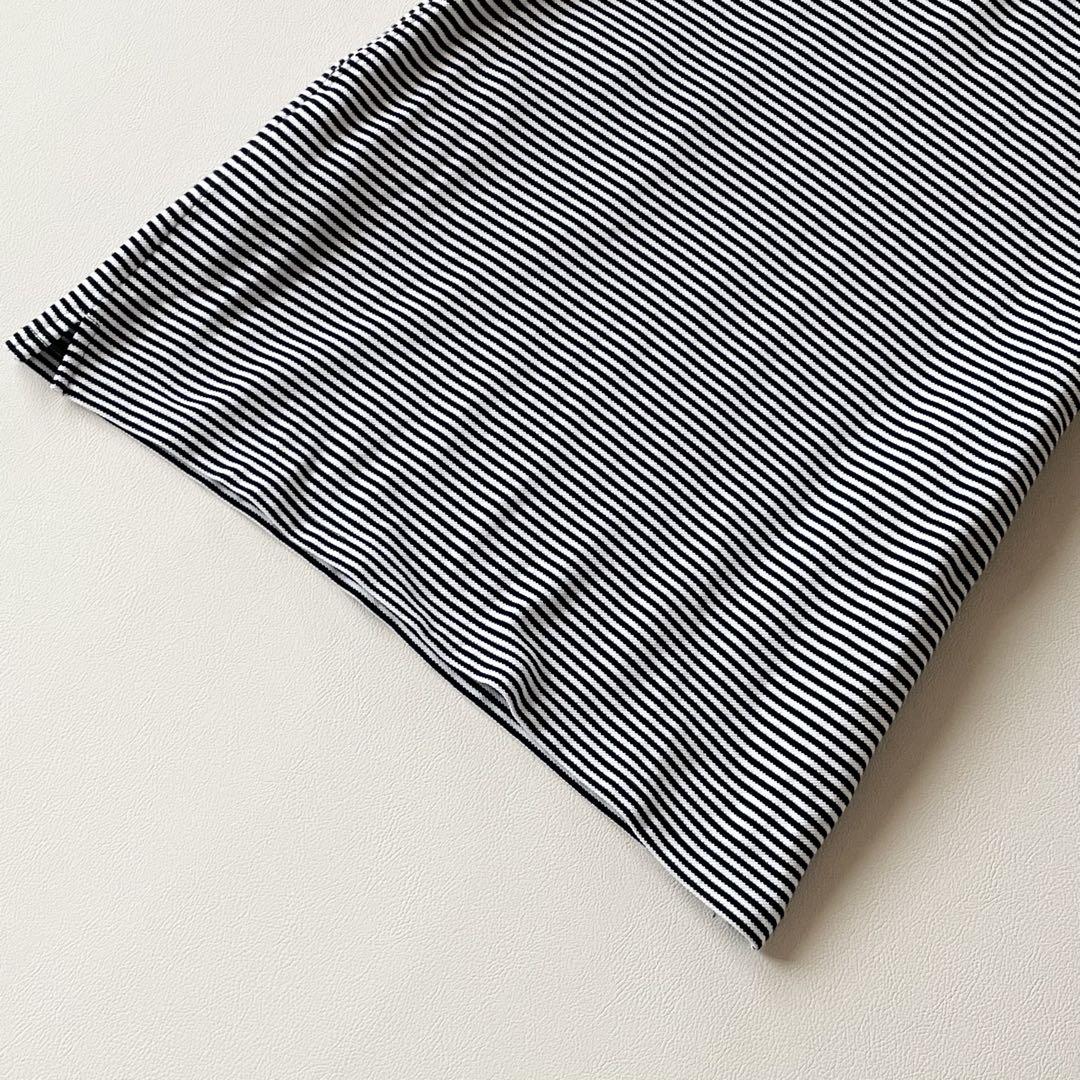 5031【美品】パーリーゲイツ 半袖ワンピース ボーダー柄 バックロゴ 白 黒