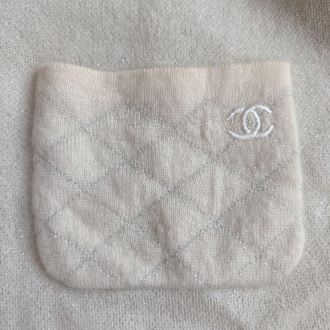 CHANEL シャネル✨カシミヤ 半袖ニット マトラッセポケット ココ