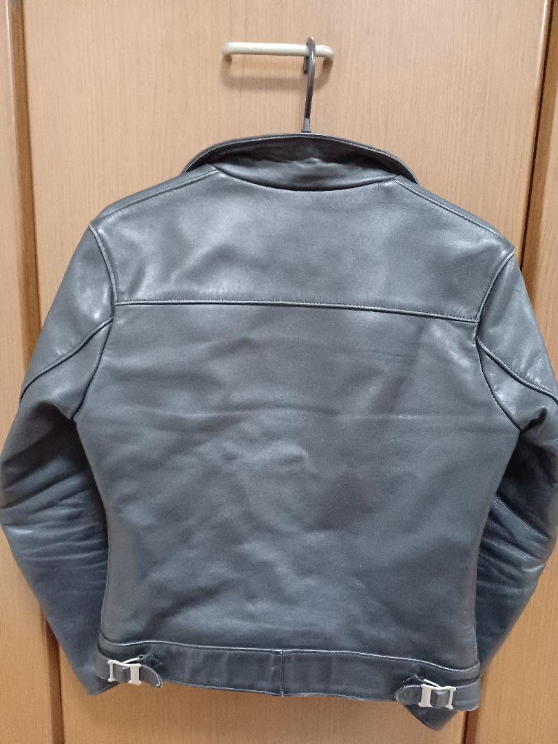 ブラックレザージャケット 32レディースシングルトリプルシックス