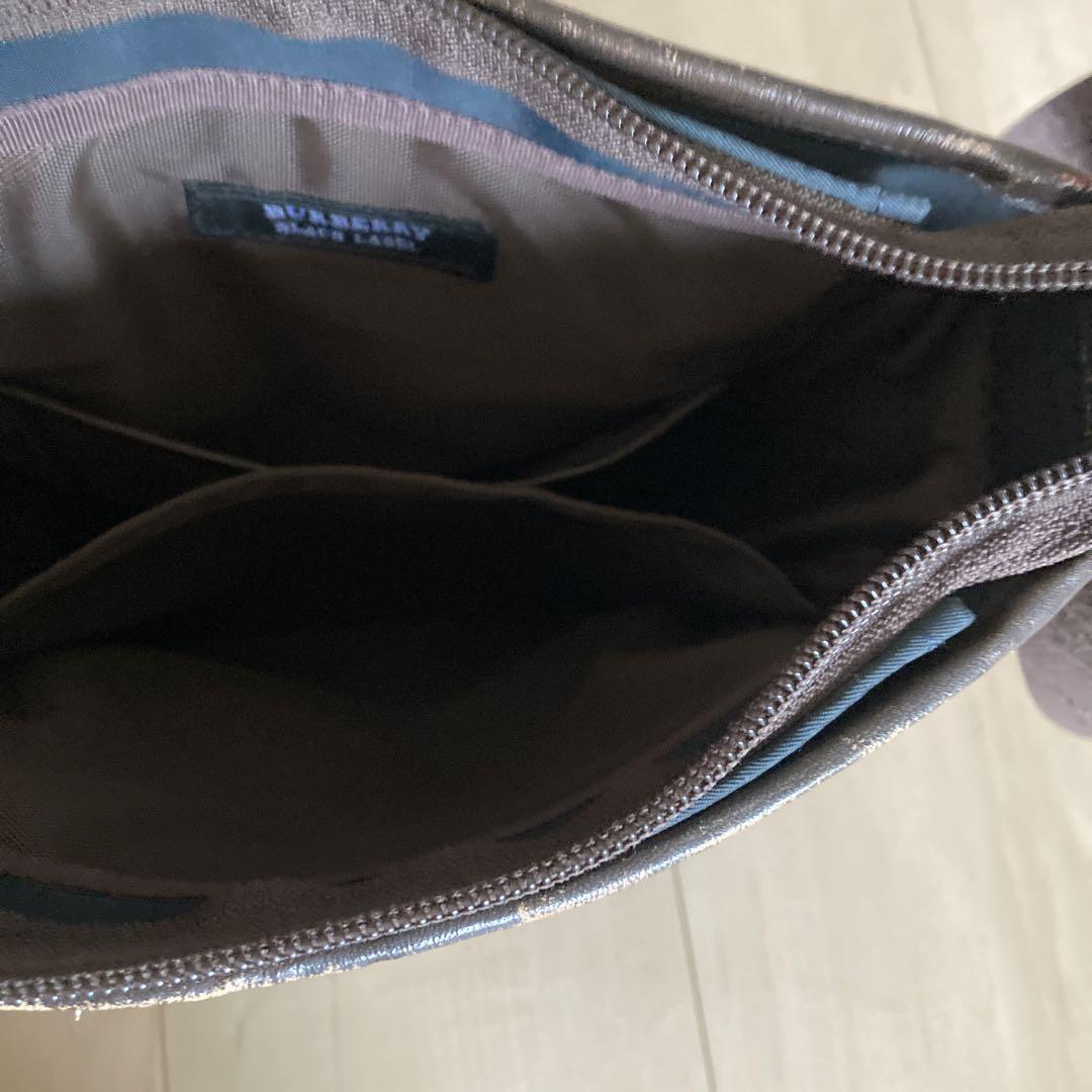 BURBERRY BLACK LABEL ショルダーバッグ ネイビー ナイロン