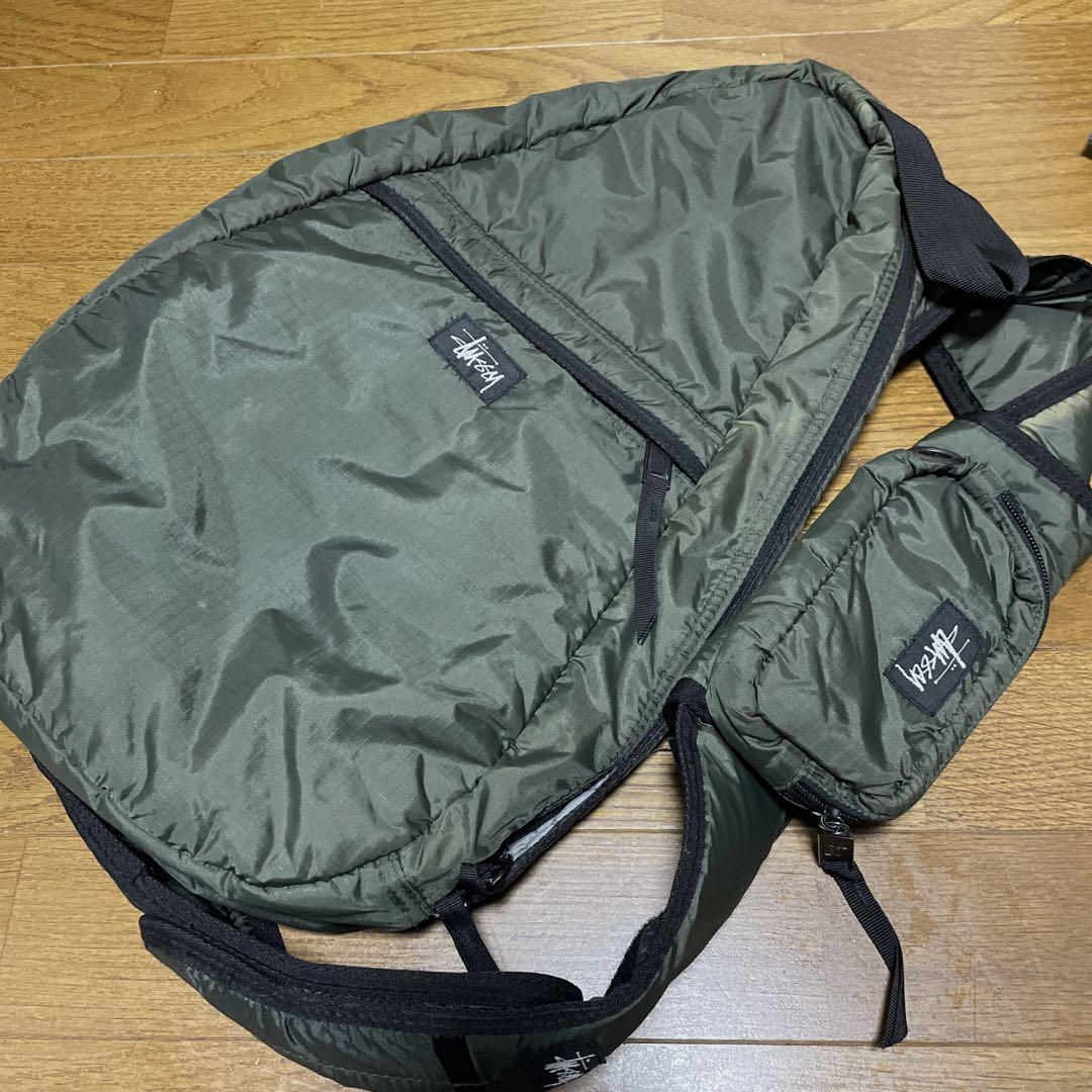 90's 紺タグ ステューシー メッセンジャーバッグ ボディバッグ