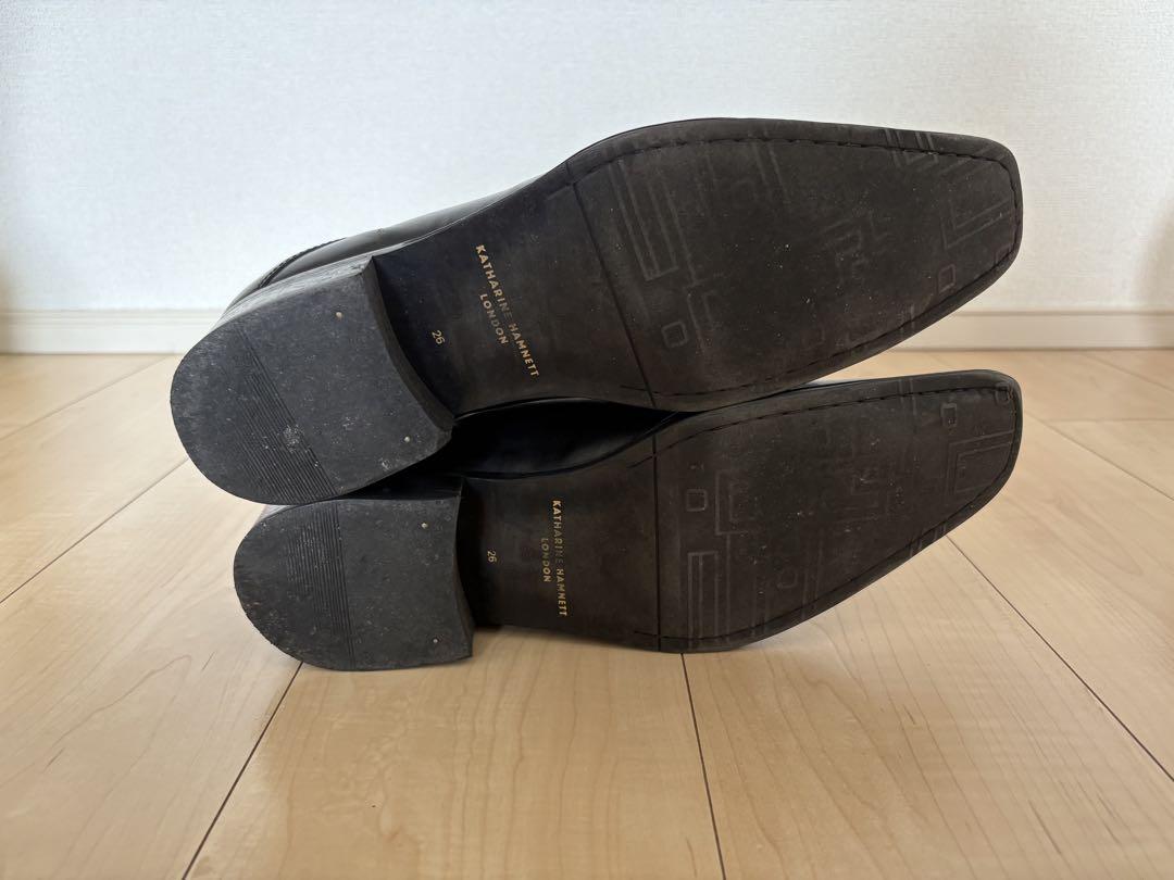 【美品】KATHARINE HAMNETT 革靴 26.0cm 黒