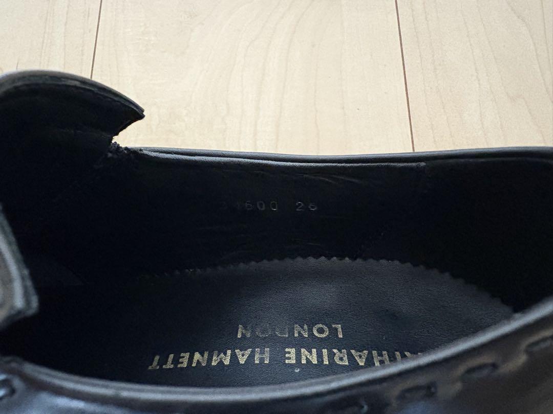 【美品】KATHARINE HAMNETT 革靴 26.0cm 黒