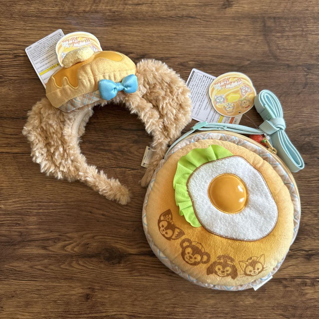 新品ディズニーシー購入ダッフィー&フレンズ　パンケーキカチューシャ&ポシェット
