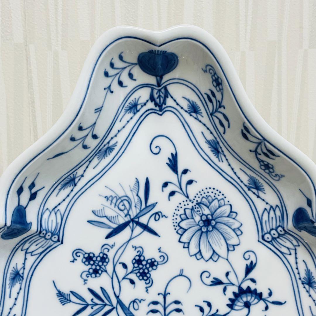 未使用 Meissen マイセン ブルーオニオン トライアングル プレート 三角