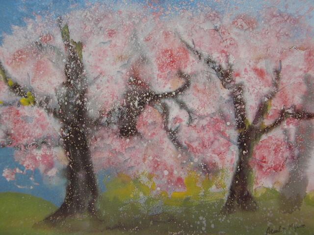 水野淳子、【春】、希少な額装用画集より、美品、新品額装付