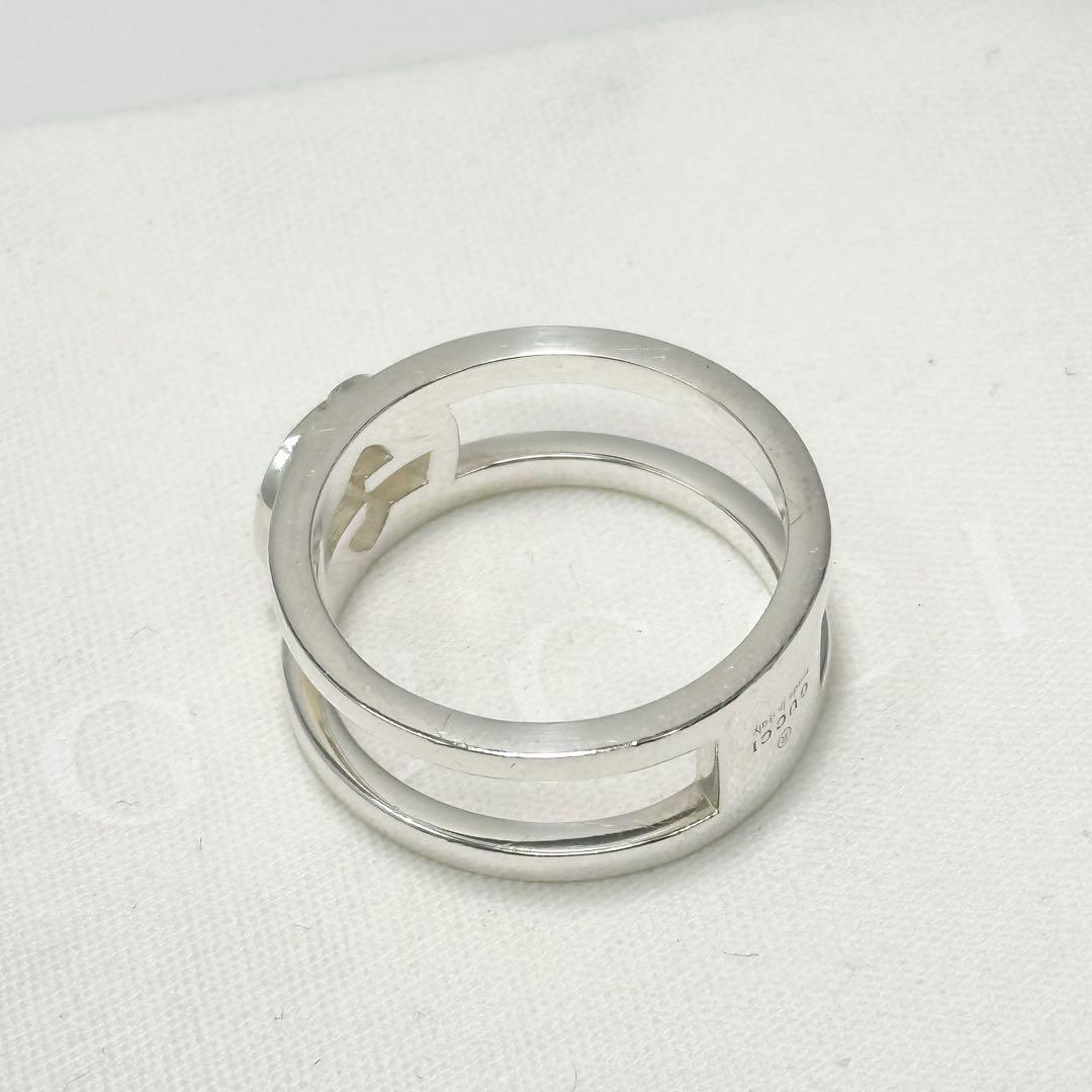 現行モデル　GUCCI インターロッキング　ワイド　リング　Ag925 21号