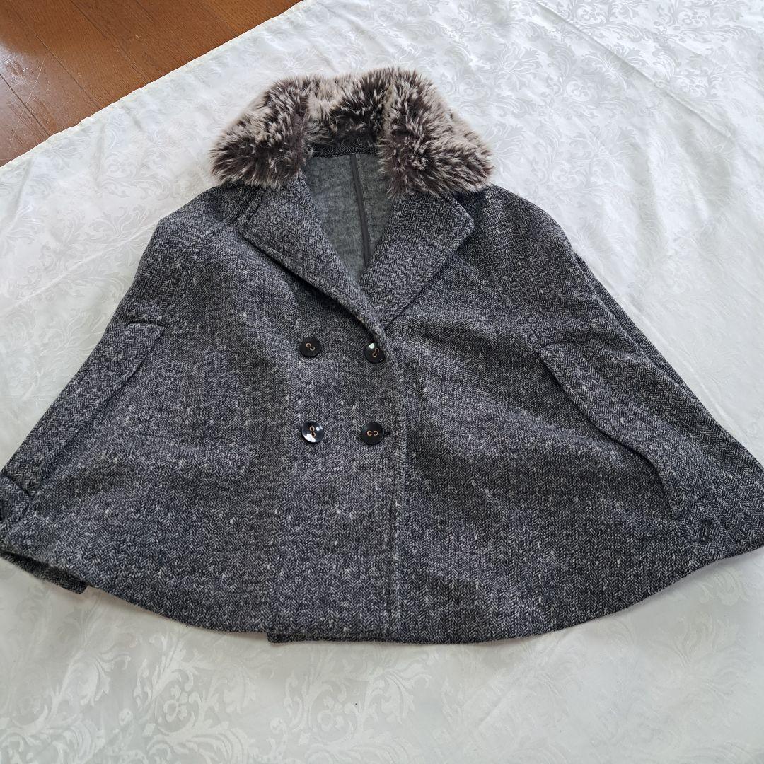 COMME CA ISM グレー系 ポンチョ Fサイズ