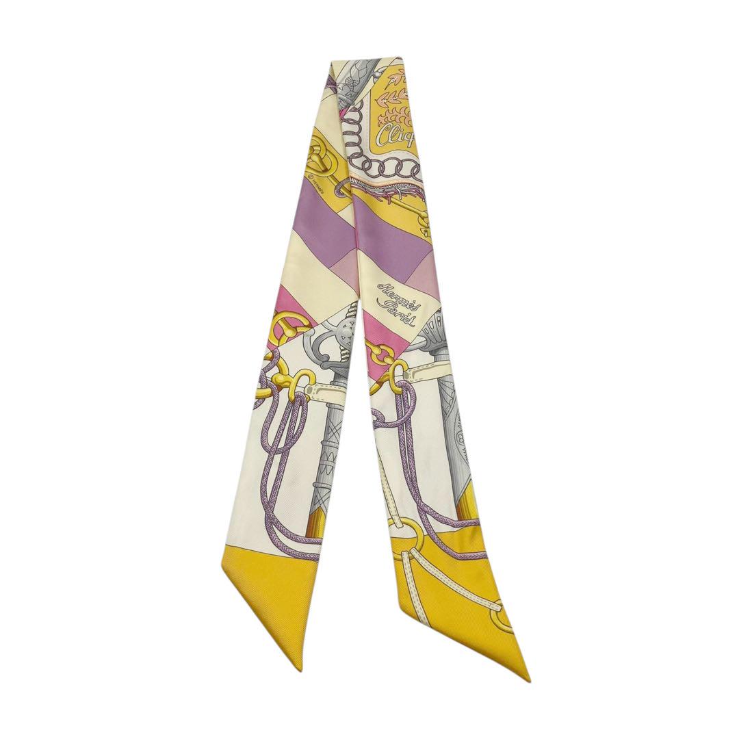 ⭐️良品⭐️ エルメス クリケティス ツイリースカーフ イエロー ⭐️美品⭐️ エルメス クリケティス ツイリースカーフ イエロー
