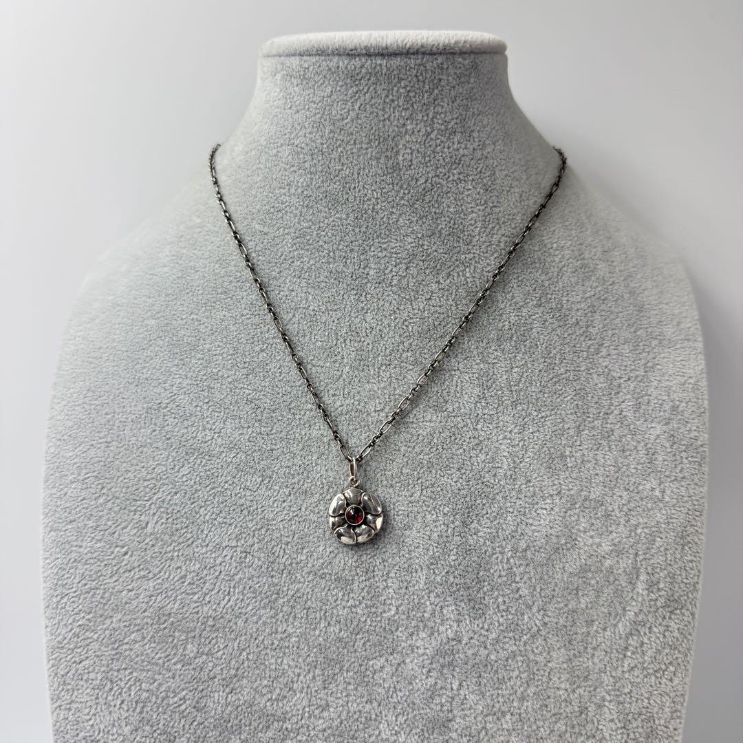 【SV925】georg jensen ネックレス　カラーストーン　フラワー