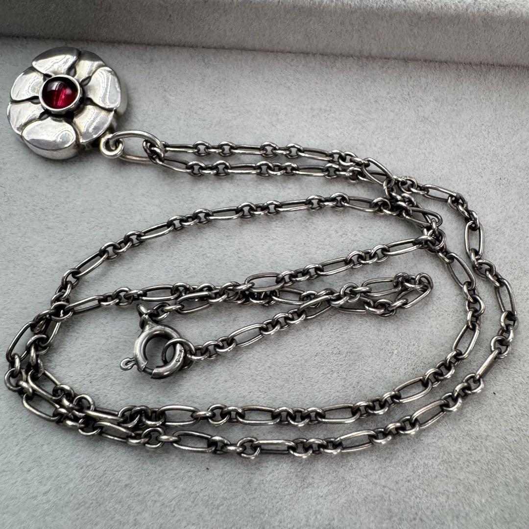 【SV925】georg jensen ネックレス　カラーストーン　フラワー