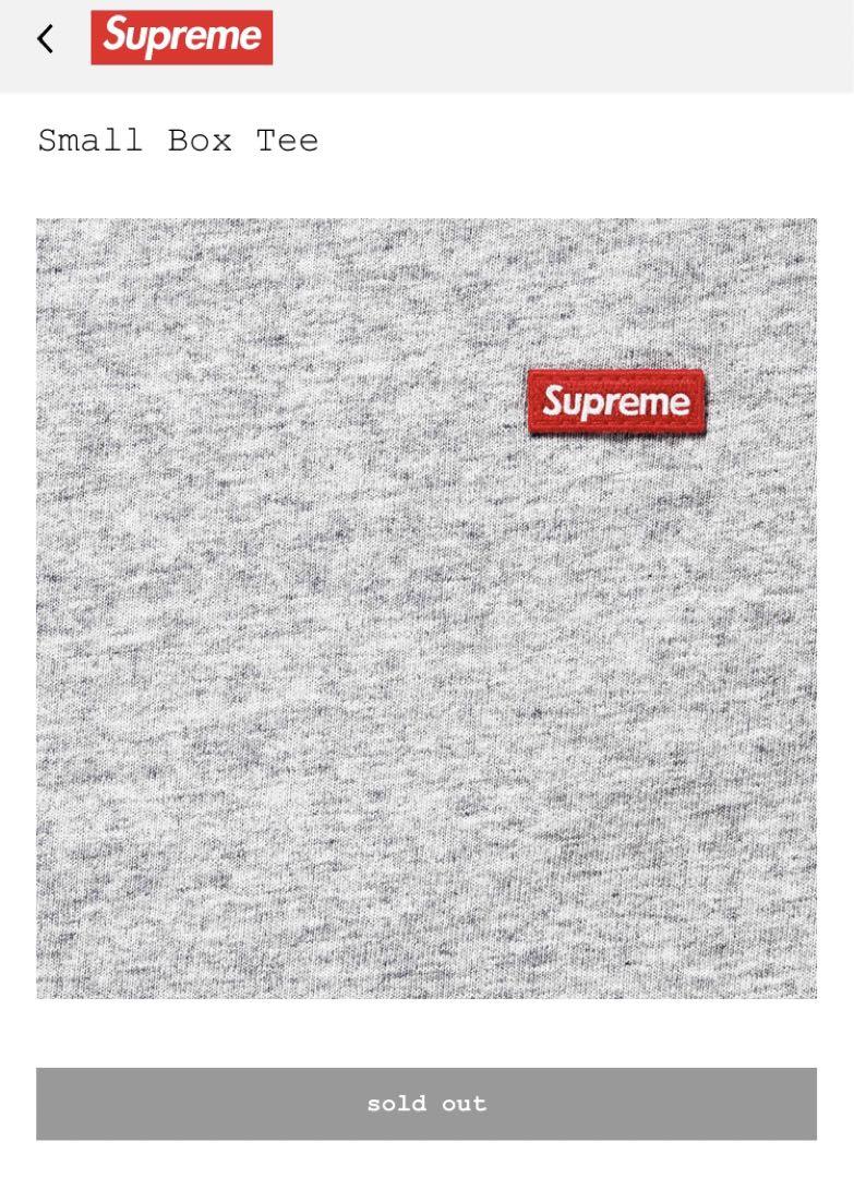 【新品未使用】Supreme  Small Box Tee グレー　シュプリーム