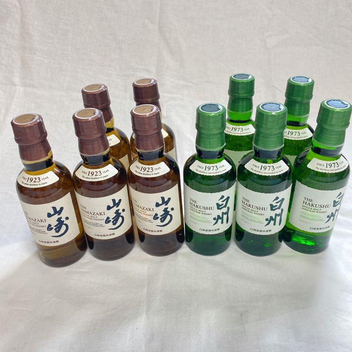 32%割引名作 新品 サントリー 山崎 白州 ミニボトル 各5本の計10本 入荷実績 新品 サントリー 1800ml 10本セット ミニボトル 白州 山崎 ウイスキー