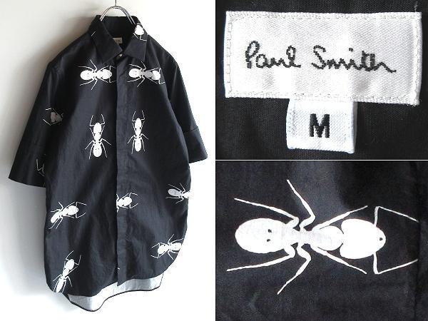 名作 Paul Smith ANTS PRINT SHIRT 黒 M