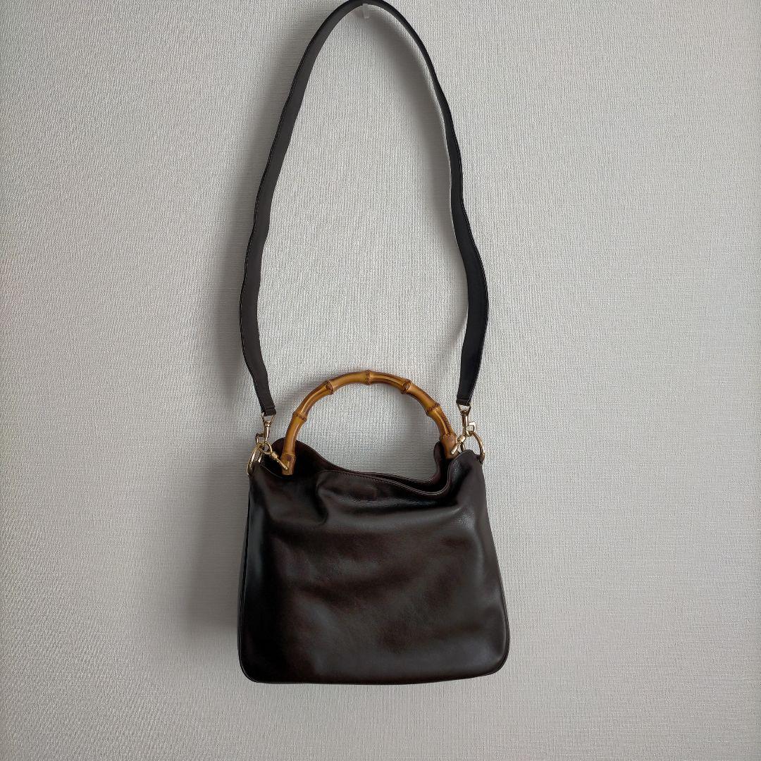 【訳あり】グッチ GUCCI バンブー ハンドバッグ ショルダーバッグ レザー