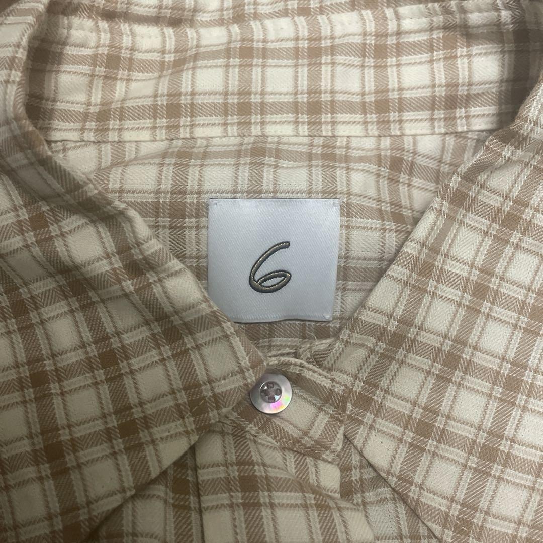 美品6 ROKU コットンシャツ CHECK REGULAR SHIRT 日本製