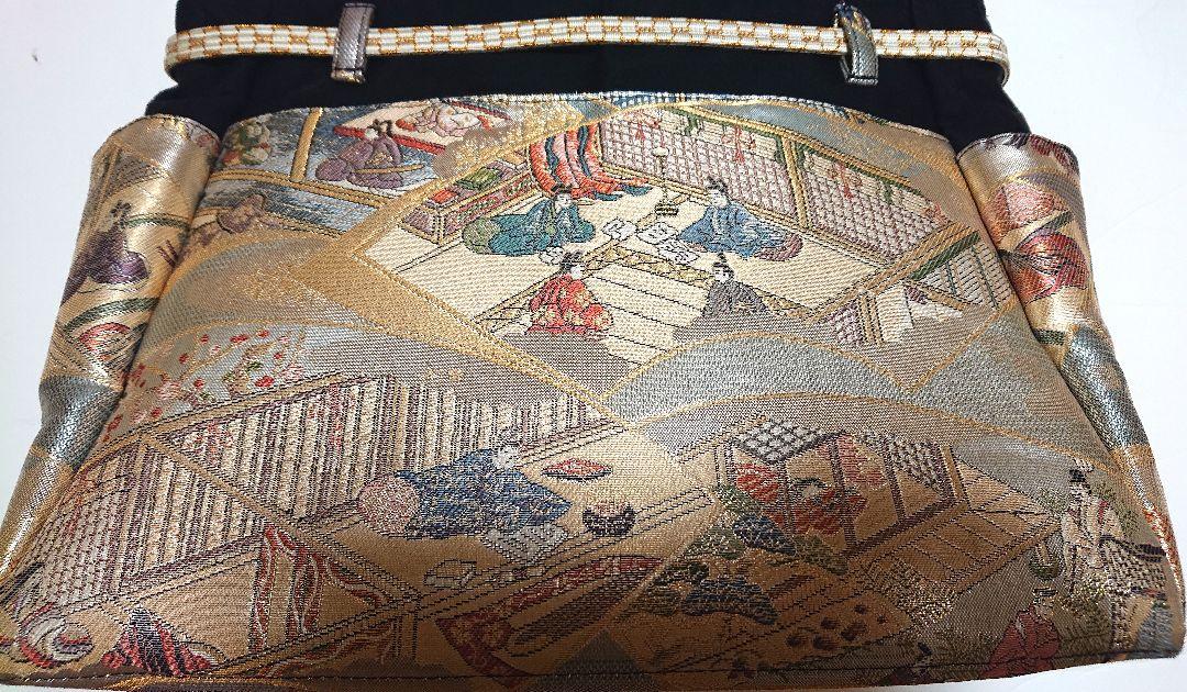 帯リメイク2ウェイバック❤金色銀色お姫様お殿様柄❤未使用品
