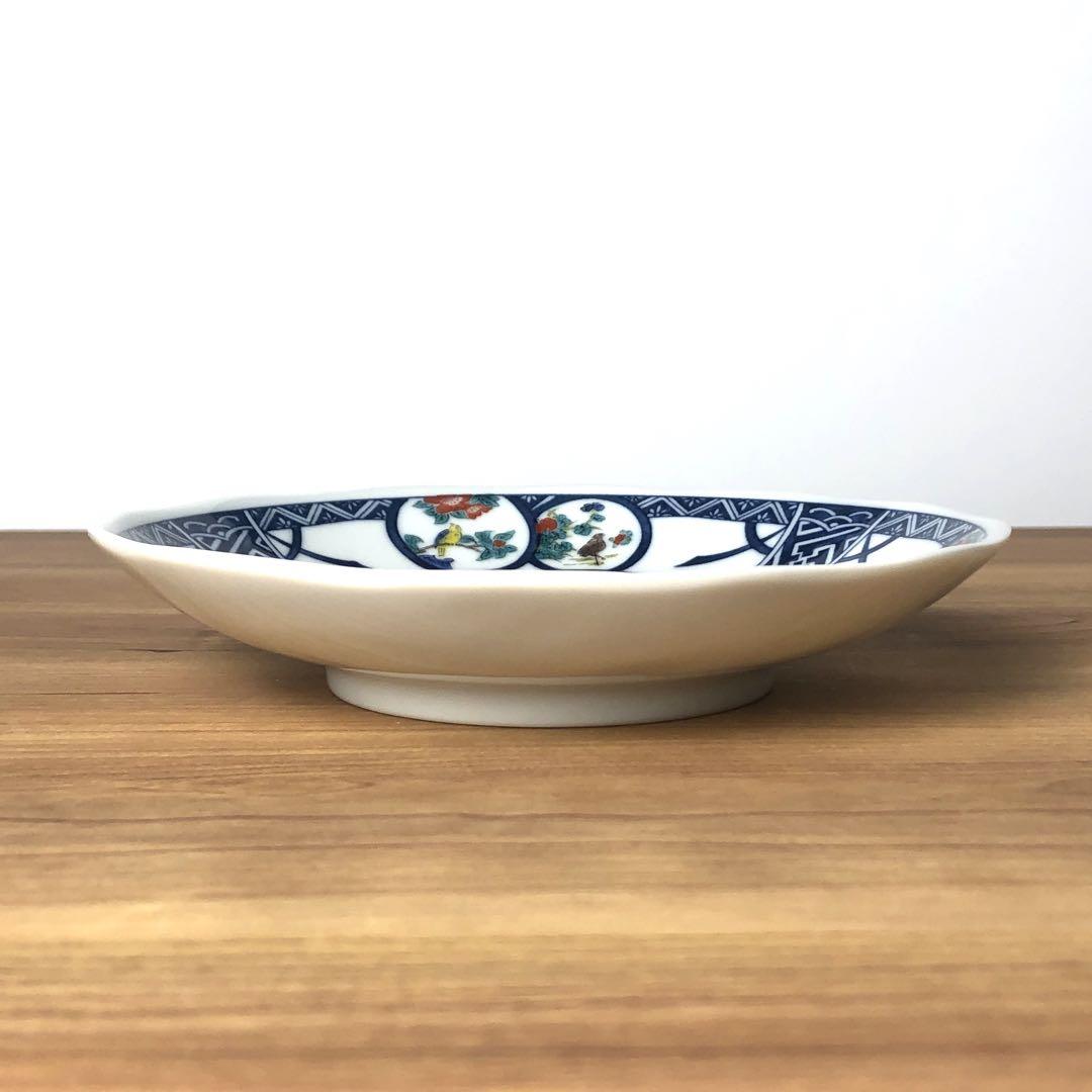 九谷焼 新品 5.8号皿揃 染付丸紋花鳥 5枚 青風窯 - メルカリ