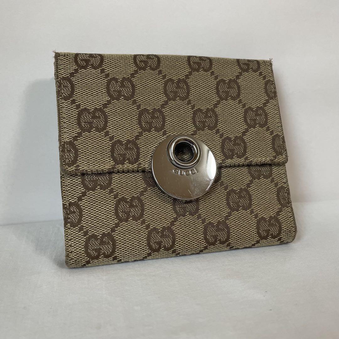 GUCCI GGキャンバス 二つ折り財布