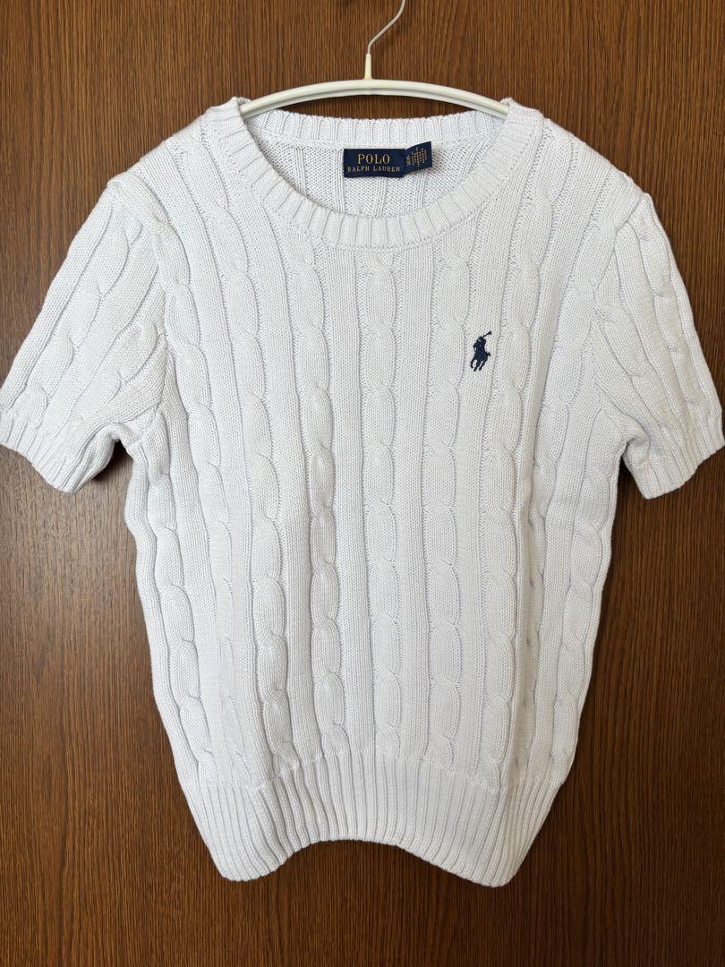 POLOポロラルフローレン　ケーブルニット コットン サマーニット半袖セーター