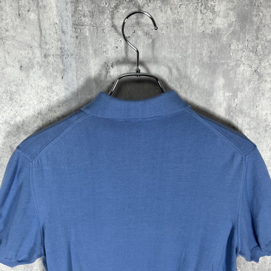 美品•イタリア製】BEAMS Fビームスエフニットポロシャツ ブルー 50