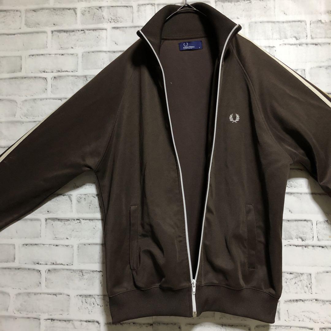 希少ブラウン⭐️Fred Perry トラックジャケット M 刺繍月桂樹ベージュ