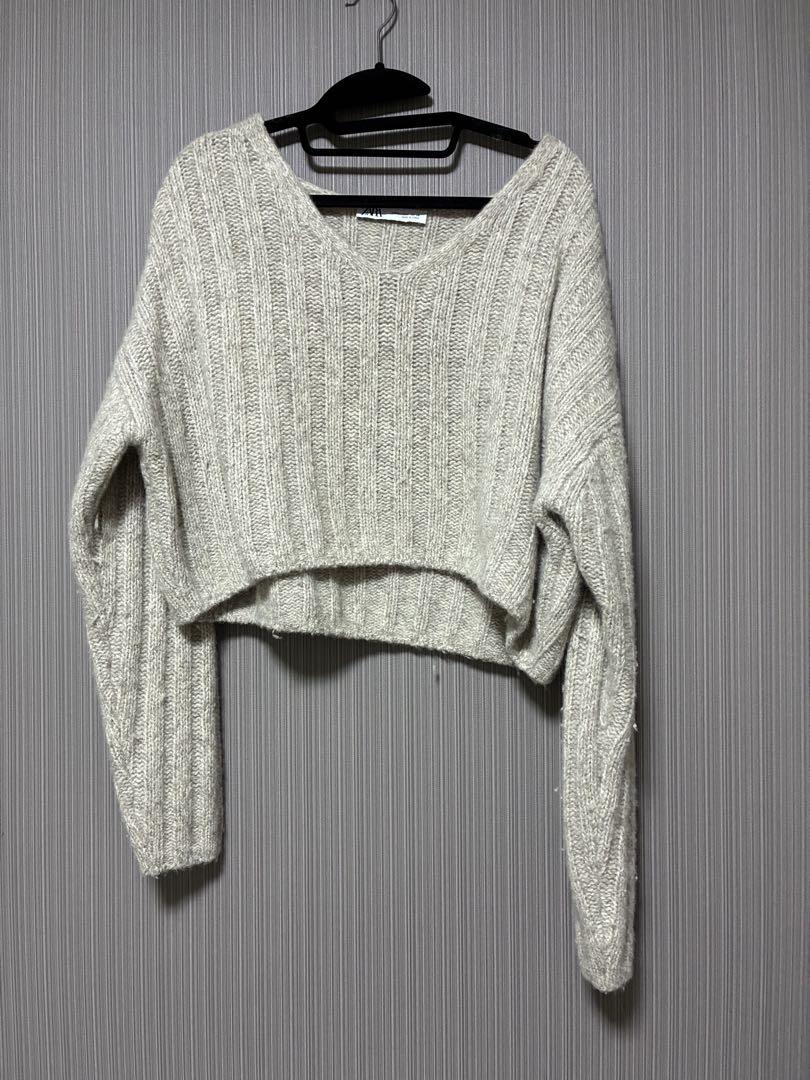 DIESEL リブ編み クロップドセーター グレー ZARA リブ編み クロップドセーター M - メルカリ