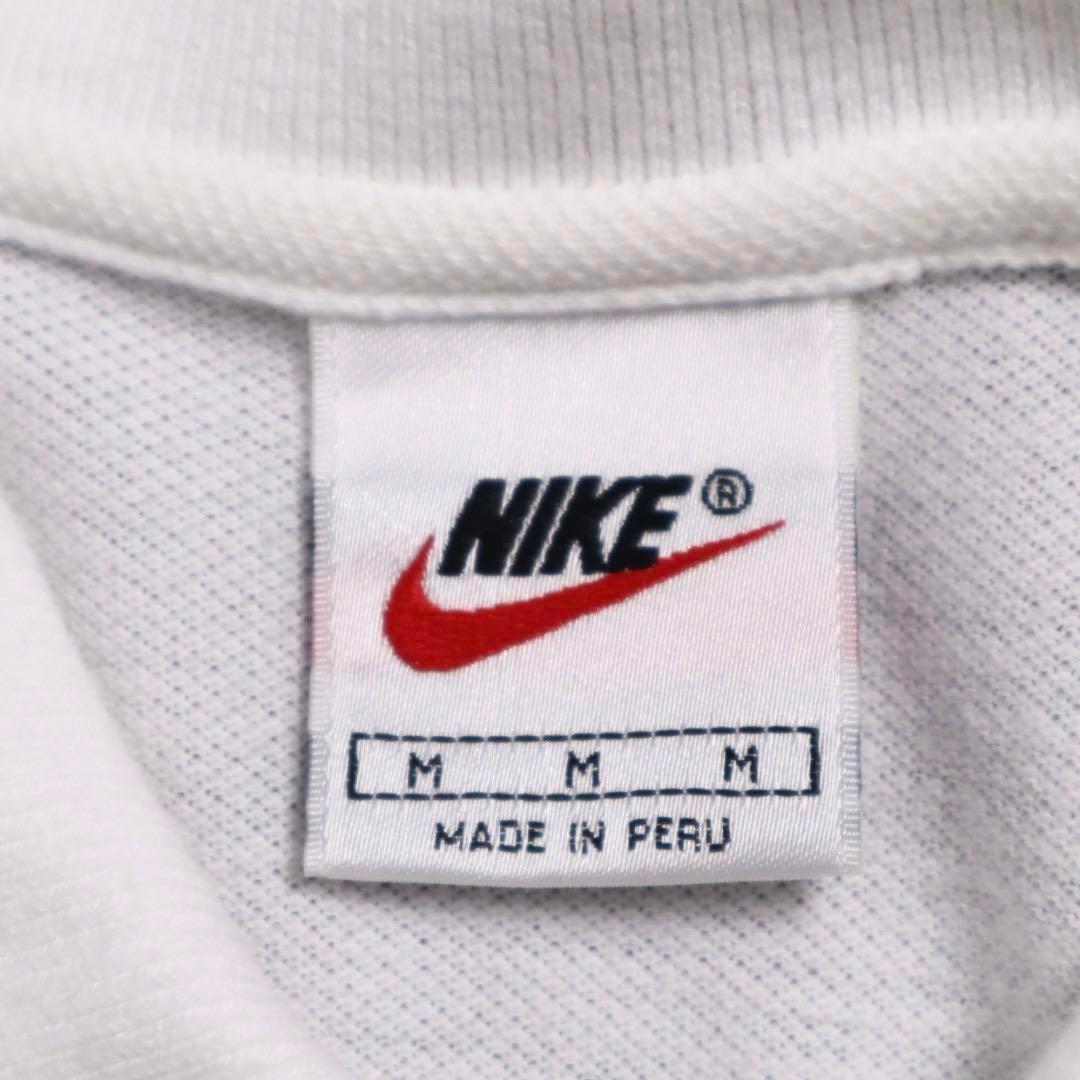90s old nike ナイキ ポロシャツ ソロスウッシュロゴ 銀タグ 白