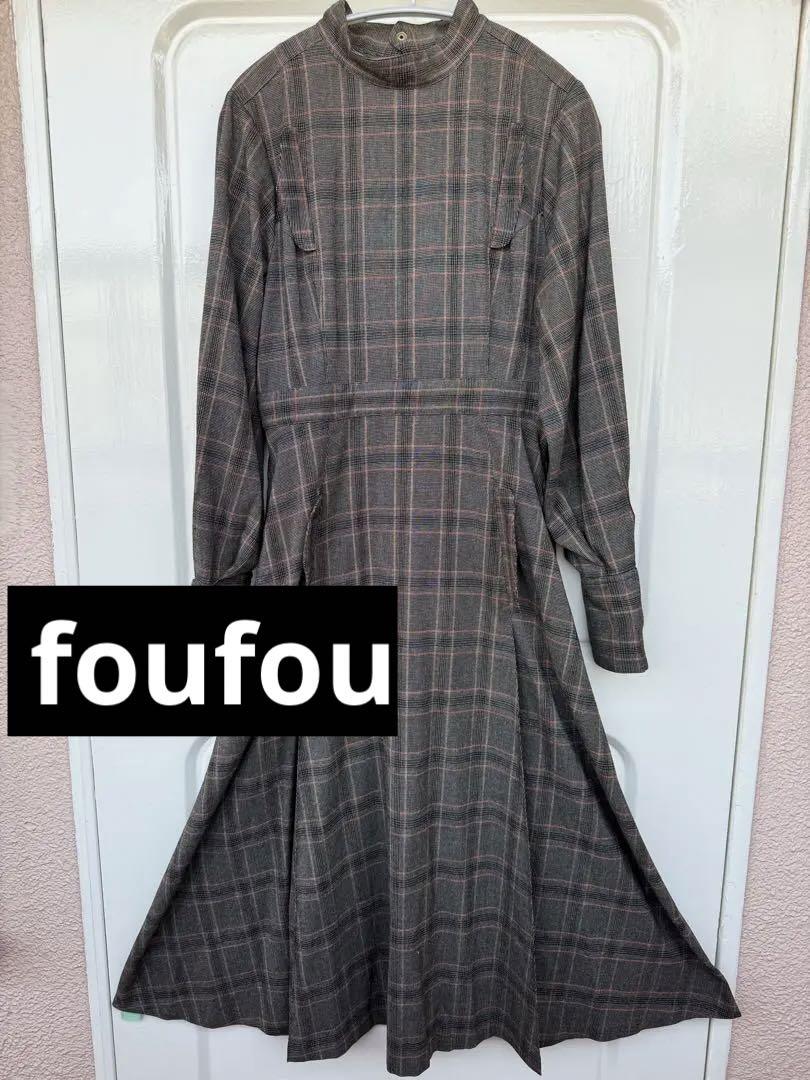 2022特集 【foufou】柄合わせチェックフラップロングワンピース レディース サイズ:M