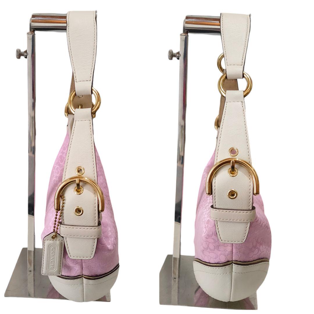 COACH コーチ ホーボー ハーフムーン ショルダーバッグ ピンク 総柄