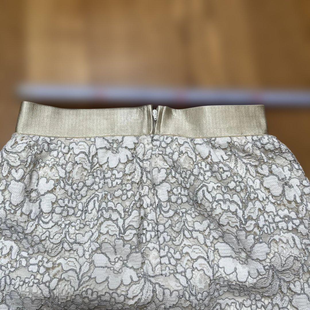 美品　ホワイト 総レース セットアップ